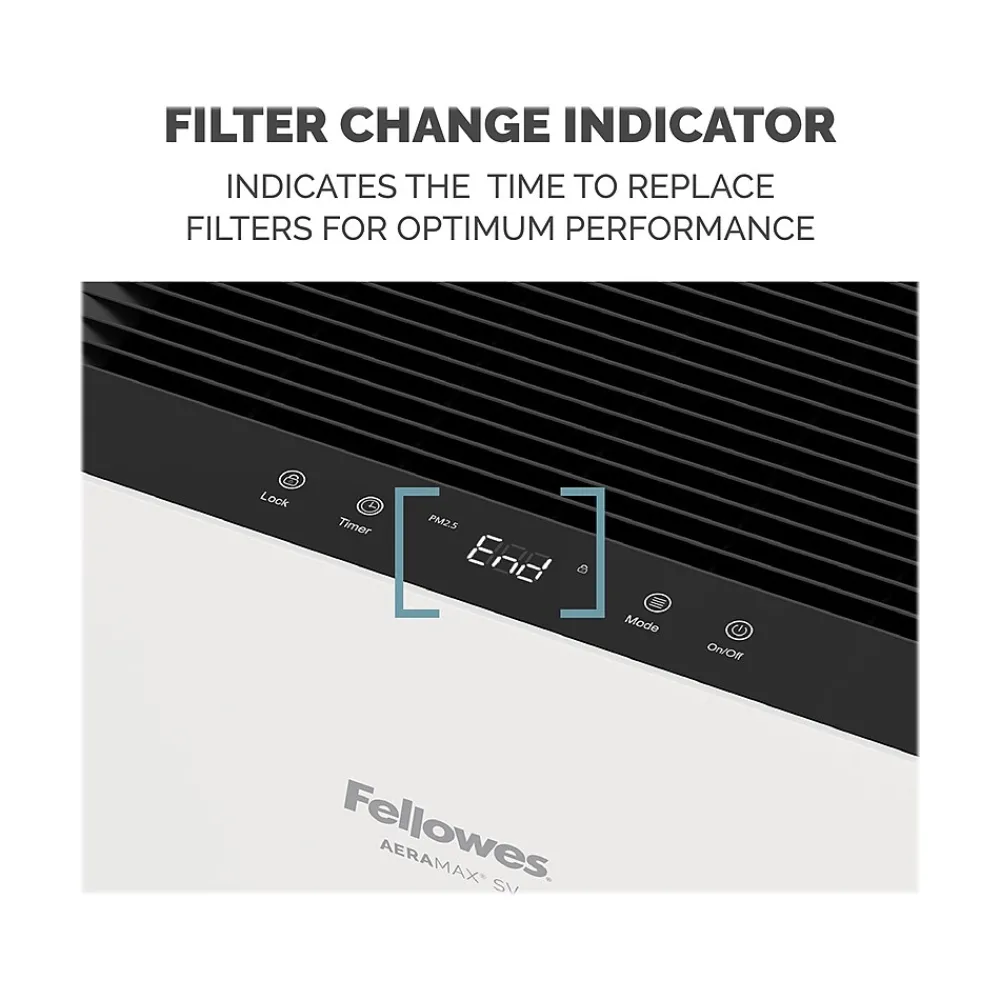 Fellowes AeraMax SV H13 True HEPA Air Purifier, White/Black (9794501)