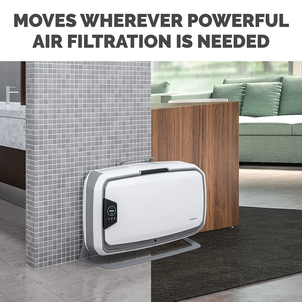 Fellowes Array AS2 True HEPA Floor-Standing Air Purifier, 5-Speed, White (5884501)