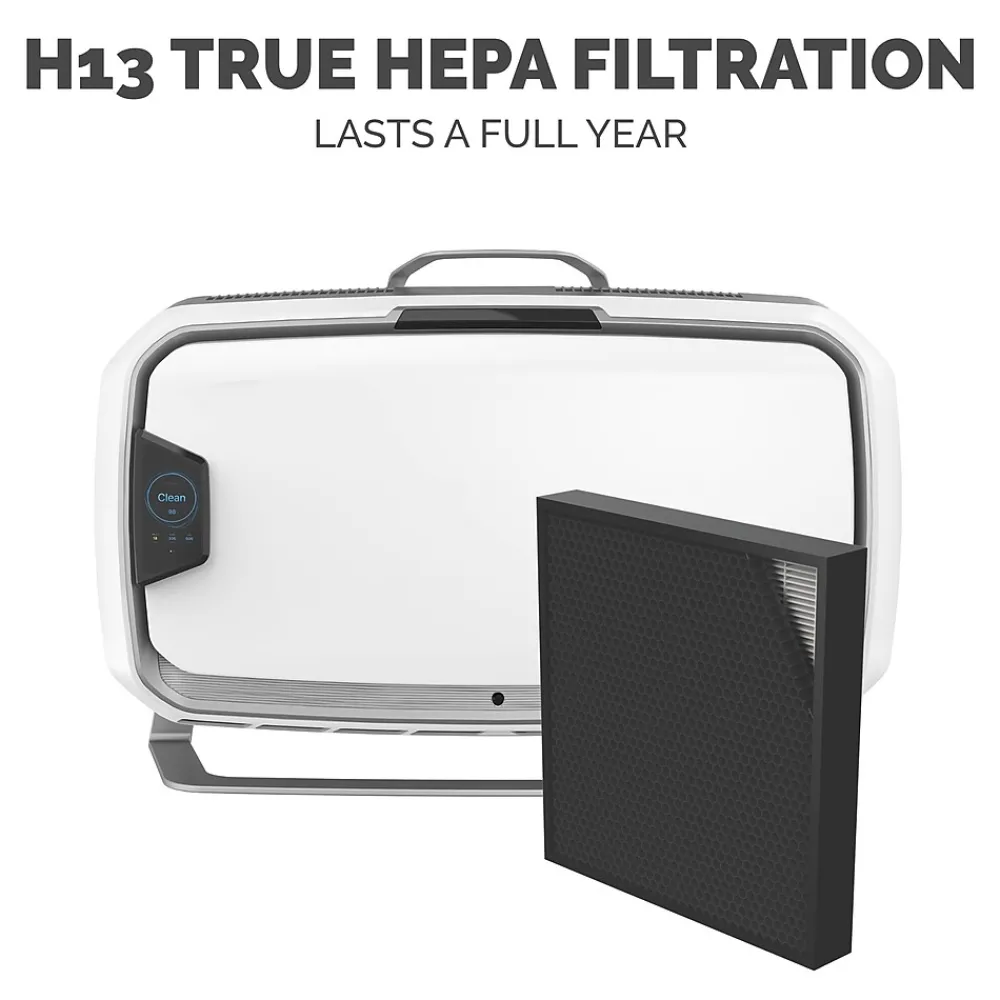 Fellowes Array AS2 True HEPA Floor-Standing Air Purifier, 5-Speed, White (5884501)