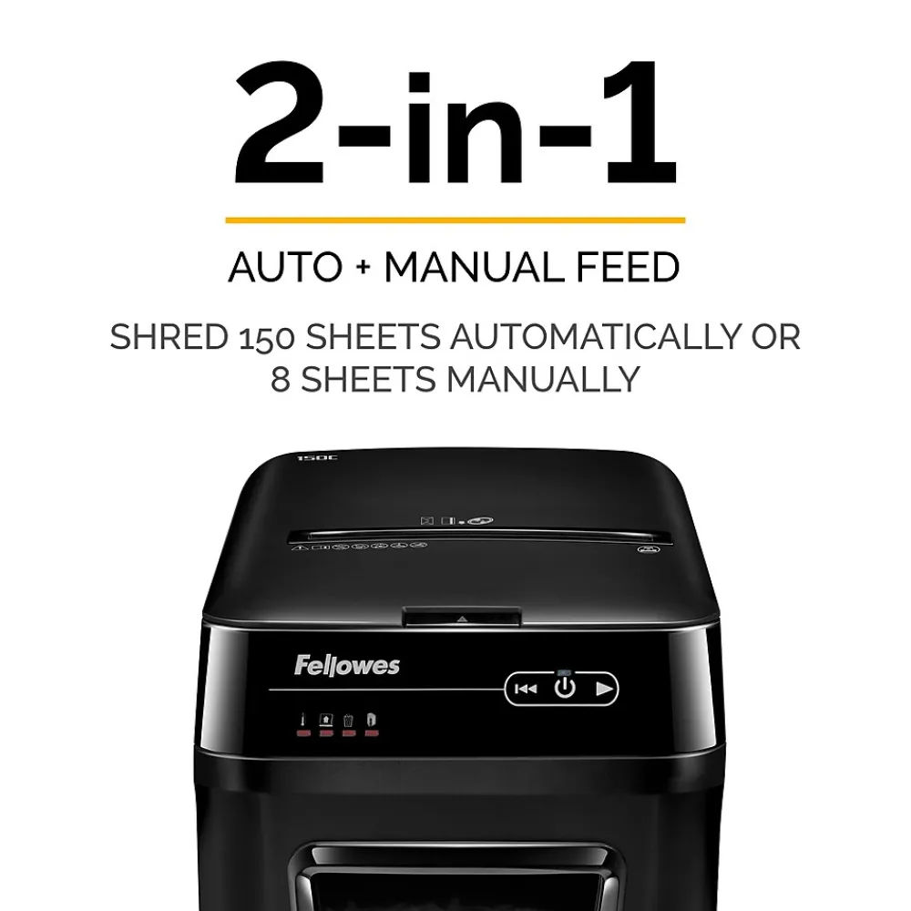Clearance Fellowes AutoMax 150C Hands Free Cross-Cut Commercial Shredder (4680001)
