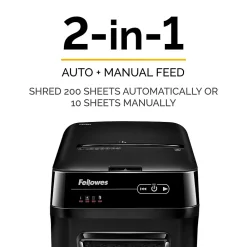 Outlet Fellowes AutoMax 200M 200 Sheet Micro-Cut Personal Shredder (4656201)