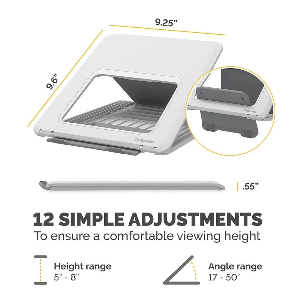 Breyta Collection 9.25" x 10.55" Adjustable Plastic Laptop Stands, (100098501)<Fellowes Hot