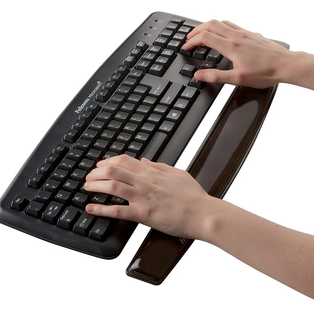Online Fellowes Crystal Gel Wrist Rest, Non-Skid Backing, (9112201) Black