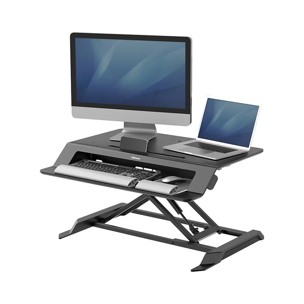 Standing Desks*Fellowes Lotus LT 32"W Manual Adjustable Standing Desk Converter, Black (8215001)