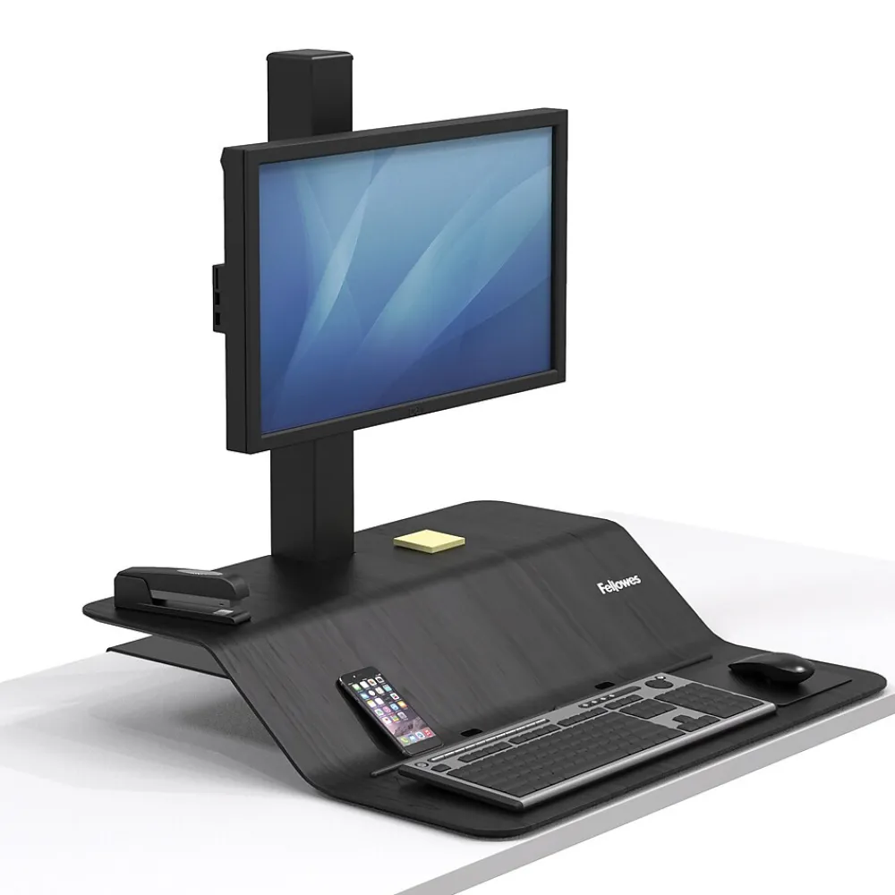 Standing Desks*Fellowes Lotus VE Sit-Stand Single Manual Lift Workstation, Black (2750862)