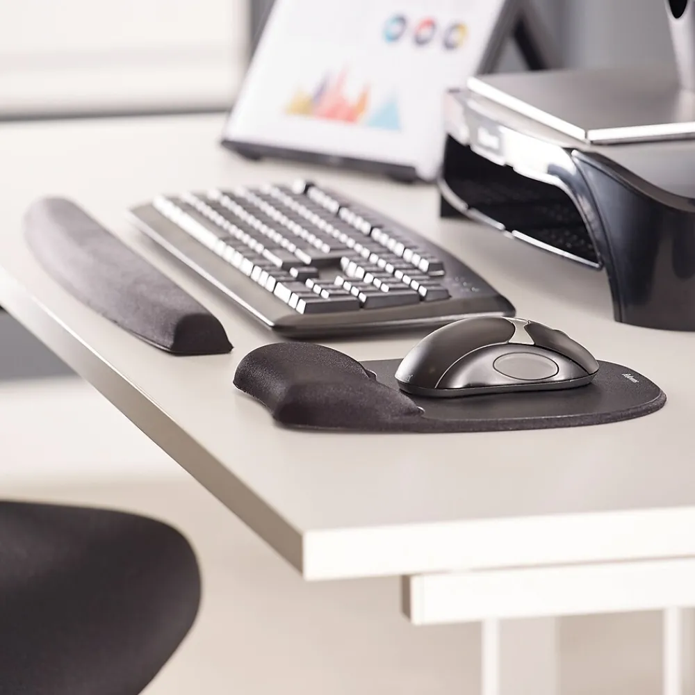 Hot Fellowes Memory Foam Keyboard Wrist Rest, Black (9178201)