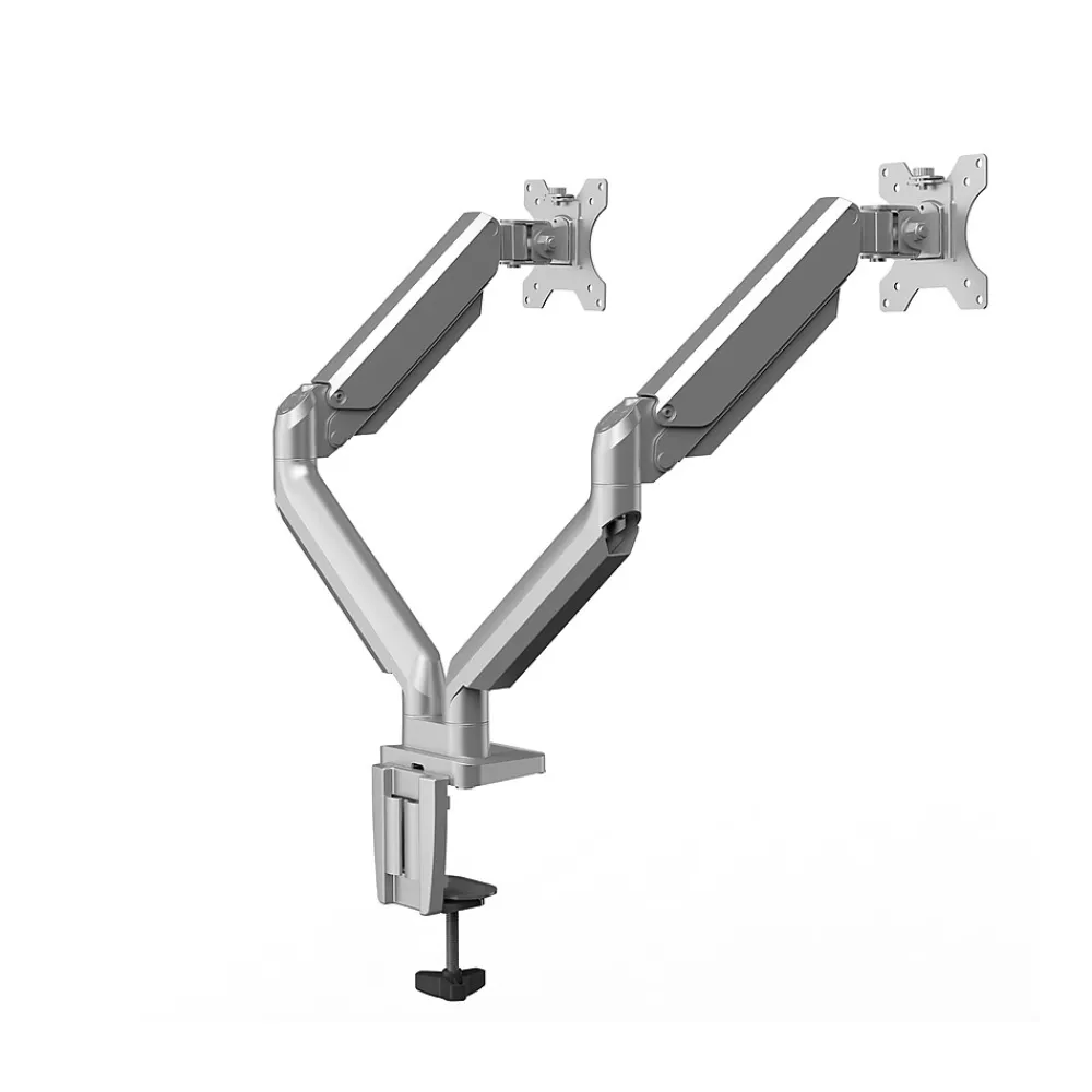 Sale Fellowes Platinum Series Adjustable Dual Arms, Up to 32" Monitor, Silver (8056501)