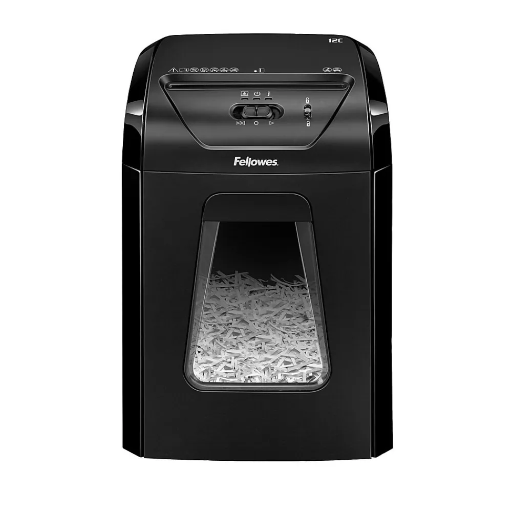 Clearance Fellowes Powershred 12C 12-Sheet Cross-Cut Personal Shredder (7120006)