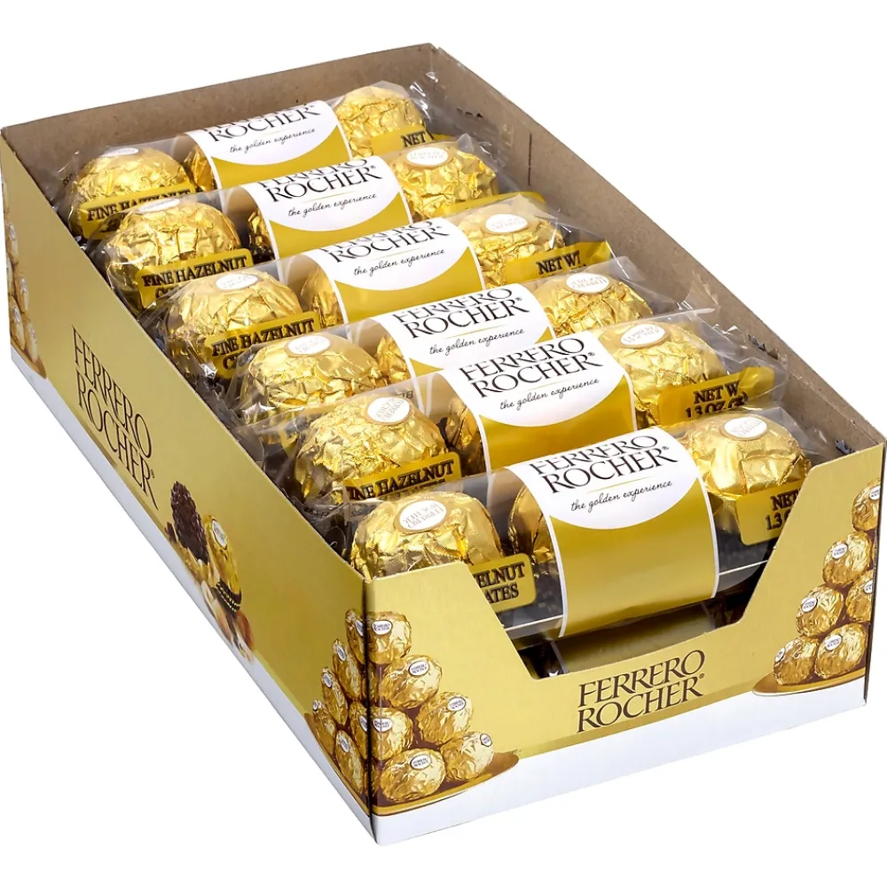Ferrero Rocher Assorted Hazelnut Milk Chocolate Truffle, 1.3 oz., 12/Pack (220-02059)