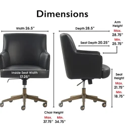 Office Chairs*Finch Belmont Ergonomic Leather Swivel Executive Chair, Charcoal (CHR10061C)