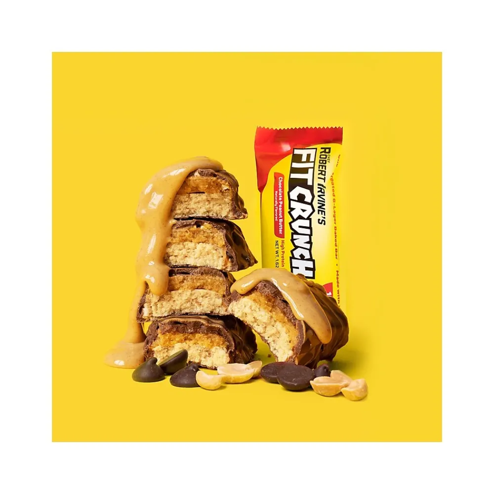 FITCRUNCH Gluten-Free Chocolate Peanut Butter High-Protein Baked Bar, 1.62 oz., 9 Bars/Box (FC201E)