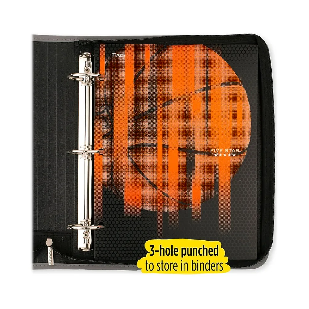 Pocket Folders|Five Star Sports 3-Hole Punched 4-Pocket Folder, Assorted Colors (33176)