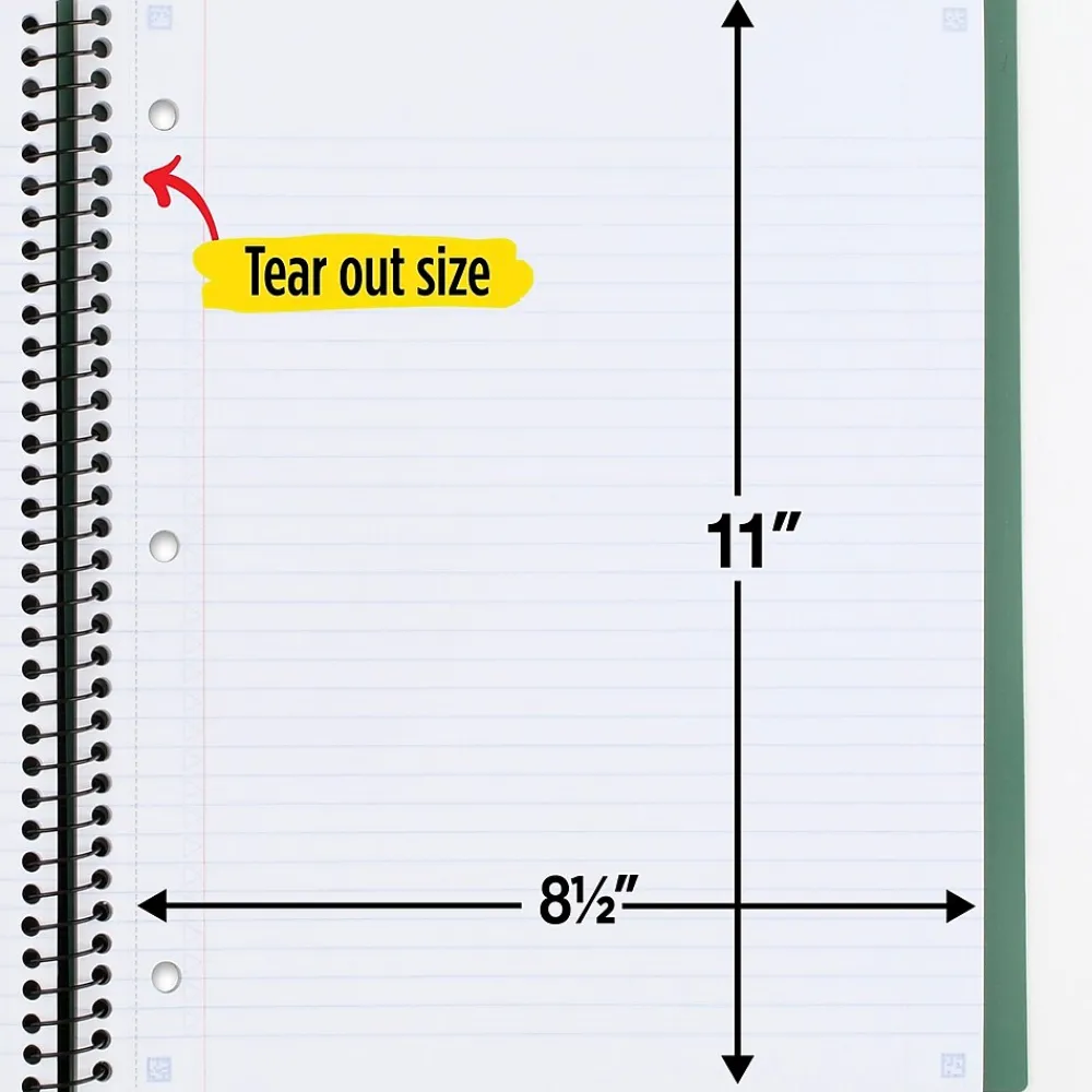 Subject Notebooks|Five Star 1-Subject Notebooks, 8.5" x 11", College Ruled, 100 Sheets (06322)
