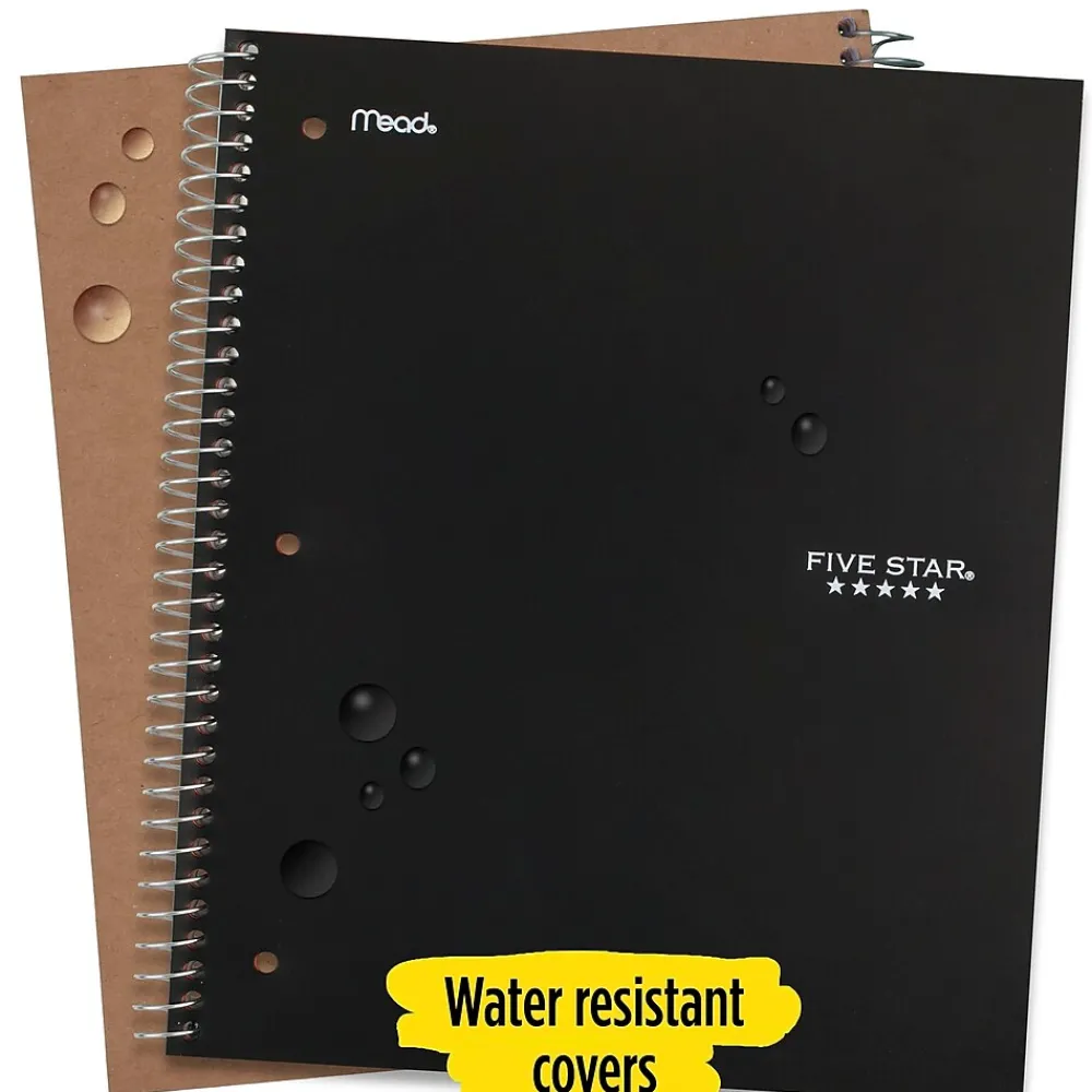 Subject Notebooks|Five Star 3-Subject Notebooks, 8" x 10.5", Wide Ruled, 150 Sheets, Each (51014)