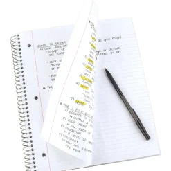 Subject Notebooks|Five Star 3-Subject Wirebound Notebook, 8-1/2" x 11", College Ruled, 150 Sheets, (72069) Black