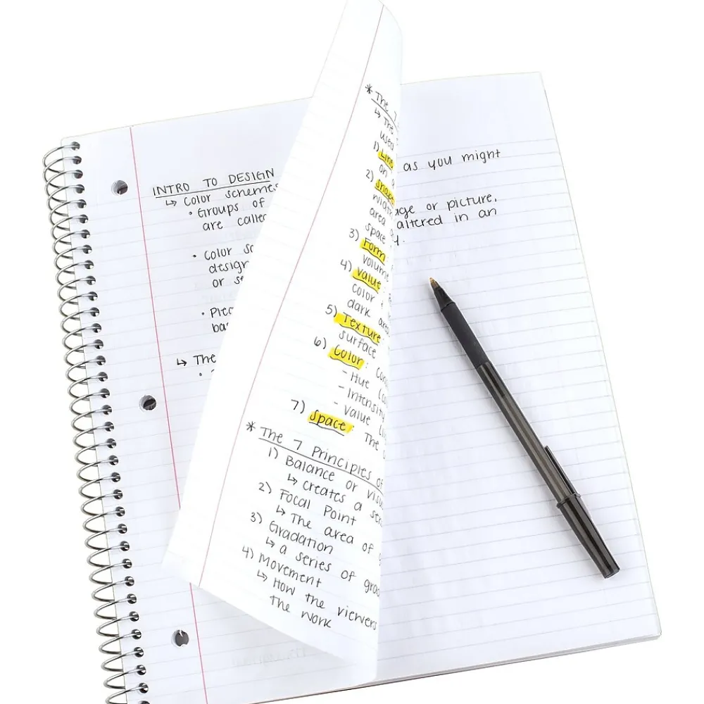 Subject Notebooks|Five Star 3-Subject Wirebound Notebook, 8-1/2" x 11", College Ruled, 150 Sheets, (72069) Black