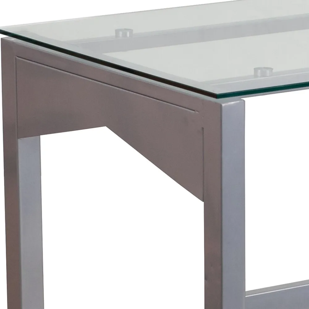 Computer Desks*Flash Furniture 47" Glass Glass Computer Desks Clear/Silver (NANYLCD1219)