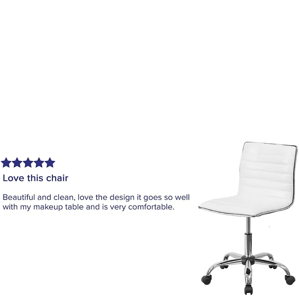 Office Chairs*Flash Furniture Alan Armless Vinyl Swivel Low Back Task Office Chair, White/Chrome (DS512BWH)