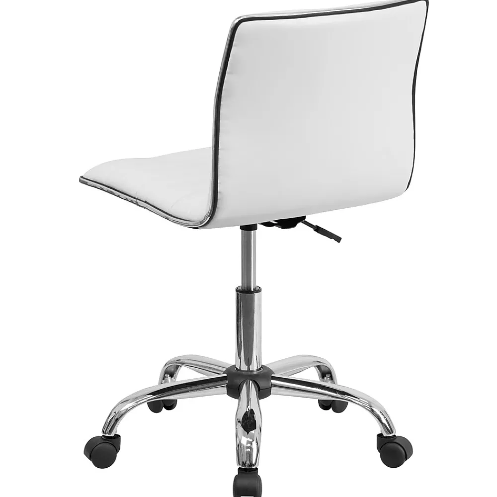 Office Chairs*Flash Furniture Alan Armless Vinyl Swivel Low Back Task Office Chair, White/Chrome (DS512BWH)