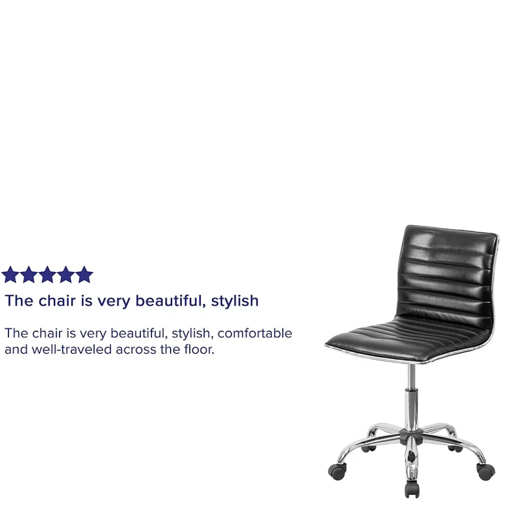 Office Chairs*Flash Furniture Alan Armless Vinyl Swivel Low Back Task Office Chair, Black/Chrome (DS512BBK)