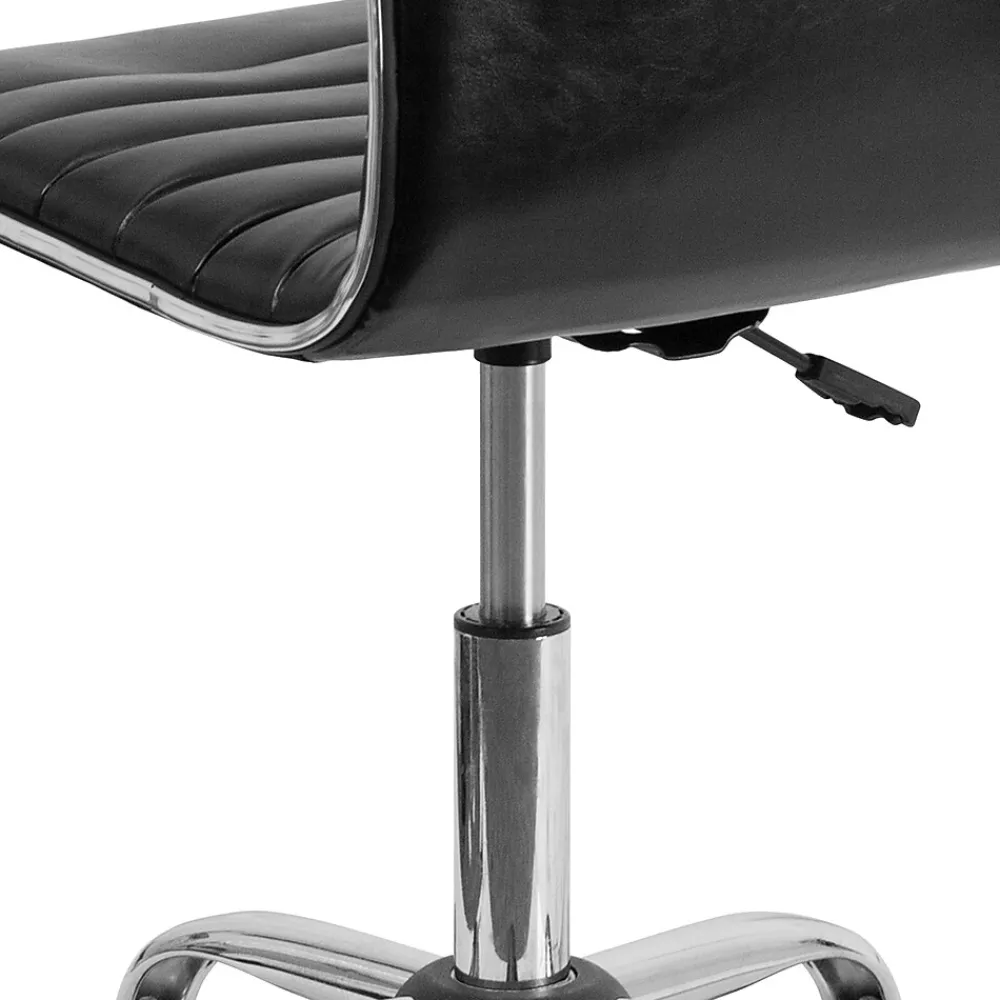 Office Chairs*Flash Furniture Alan Armless Vinyl Swivel Low Back Task Office Chair, Black/Chrome (DS512BBK)
