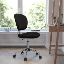 Office Chairs*Flash Furniture Beverly Armless Ergonomic Mesh Swivel Mid-Back Padded Task Office Chair, Black (H2376FBK)