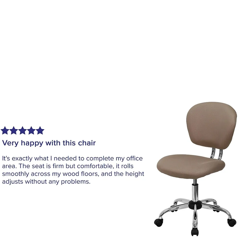 Office Chairs*Flash Furniture Beverly Armless Ergonomic Mesh Swivel Mid-Back Padded Task Office Chair, Coffee Brown (H2376FCOF)
