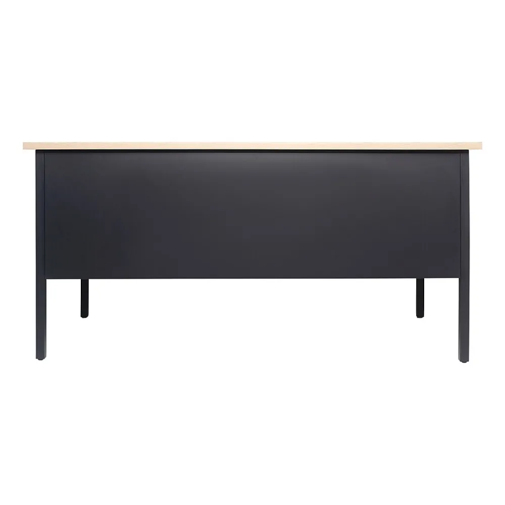 Office Desks*Flash Furniture Cambridge 60"W Single Pedestal Desk, (GCMBLK175WOK) White Oak/Black