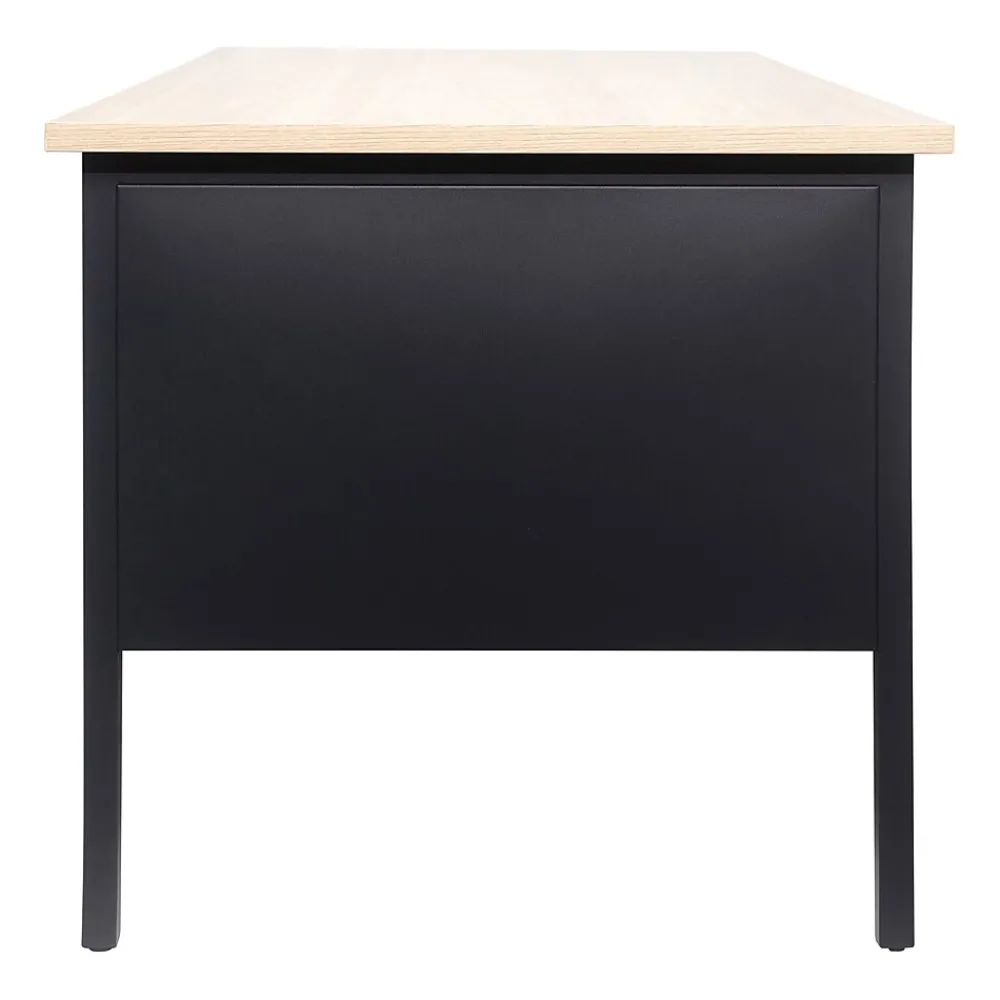 Office Desks*Flash Furniture Cambridge 60"W Single Pedestal Desk, (GCMBLK175WOK) White Oak/Black