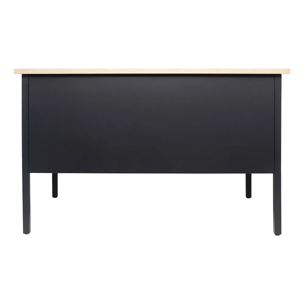 Office Desks*Flash Furniture Cambridge 48"W Single Pedestal Desk, (GCMBLK173WOK) White Oak/Black