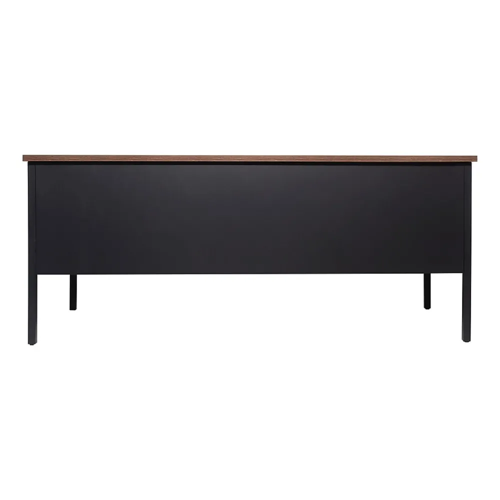 Office Desks*Flash Furniture Cambridge 70"W Single Pedestal Desk, (GCMBLK177WLN) Walnut/Black