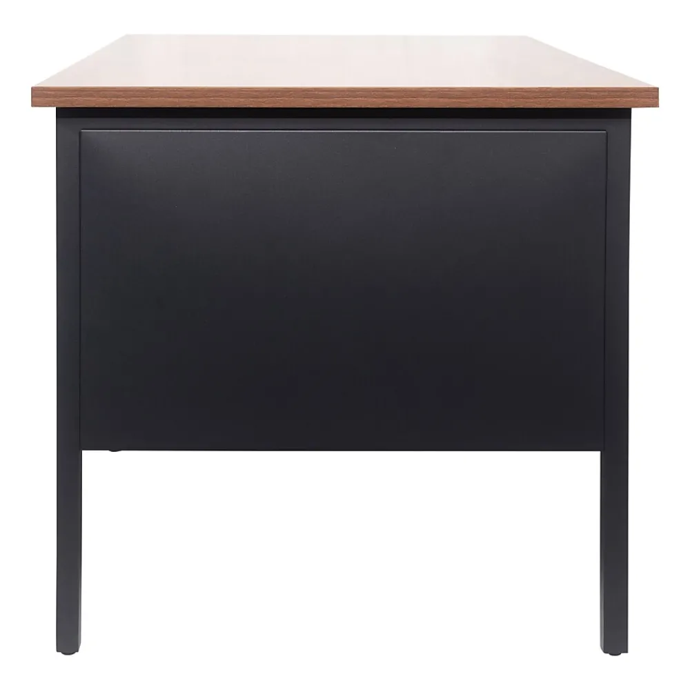 Office Desks*Flash Furniture Cambridge 70"W Single Pedestal Desk, (GCMBLK177WLN) Walnut/Black