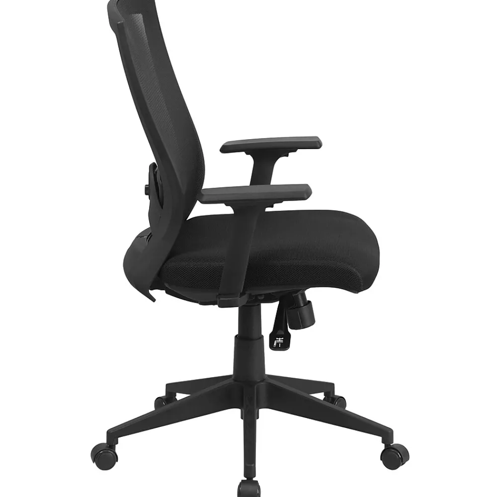 Office Chairs*Flash Furniture Cleo Ergonomic Mesh Swivel Mid-Back Executive Office Chair, Black (HL0004K)