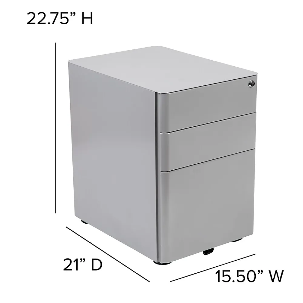 File Cabinets*Flash Furniture 3-Drawer Cabinet, Legal & Letter Files, Gray, 21" (HZCHPL01GRY)