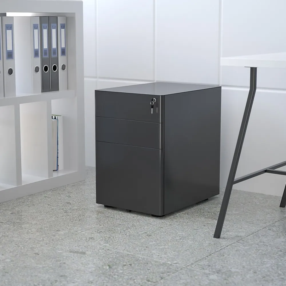 File Cabinets*Flash Furniture 3-Drawer Cabinet, Legal & Letter Files, Black, 21" (HZCHPL01BK)