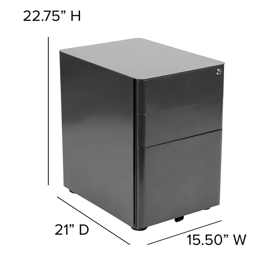 File Cabinets*Flash Furniture 3-Drawer Cabinet, Legal & Letter Files, Black, 21" (HZCHPL01BK)