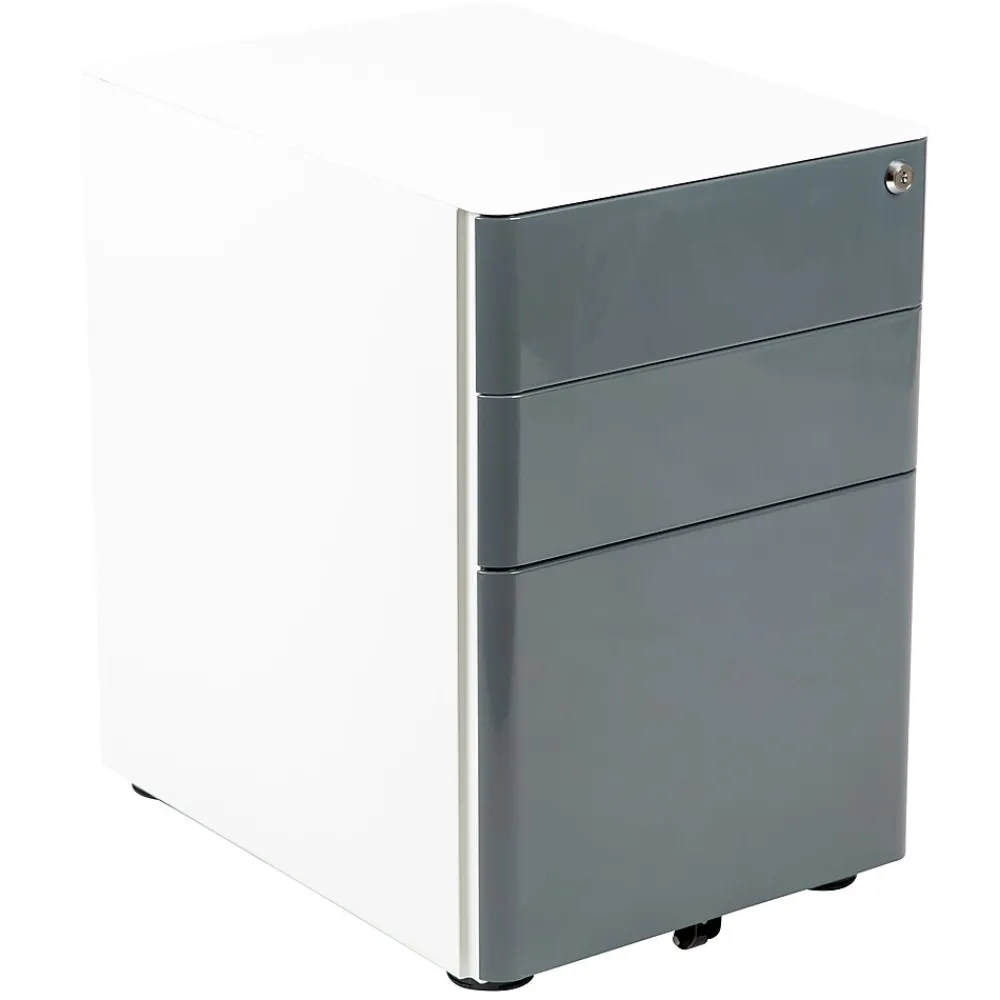 File Cabinets*Flash Furniture 3-Drawer Cabinet, Legal & Letter Files, White/Charcoal, 21" (HZCHPL02GRYWH)