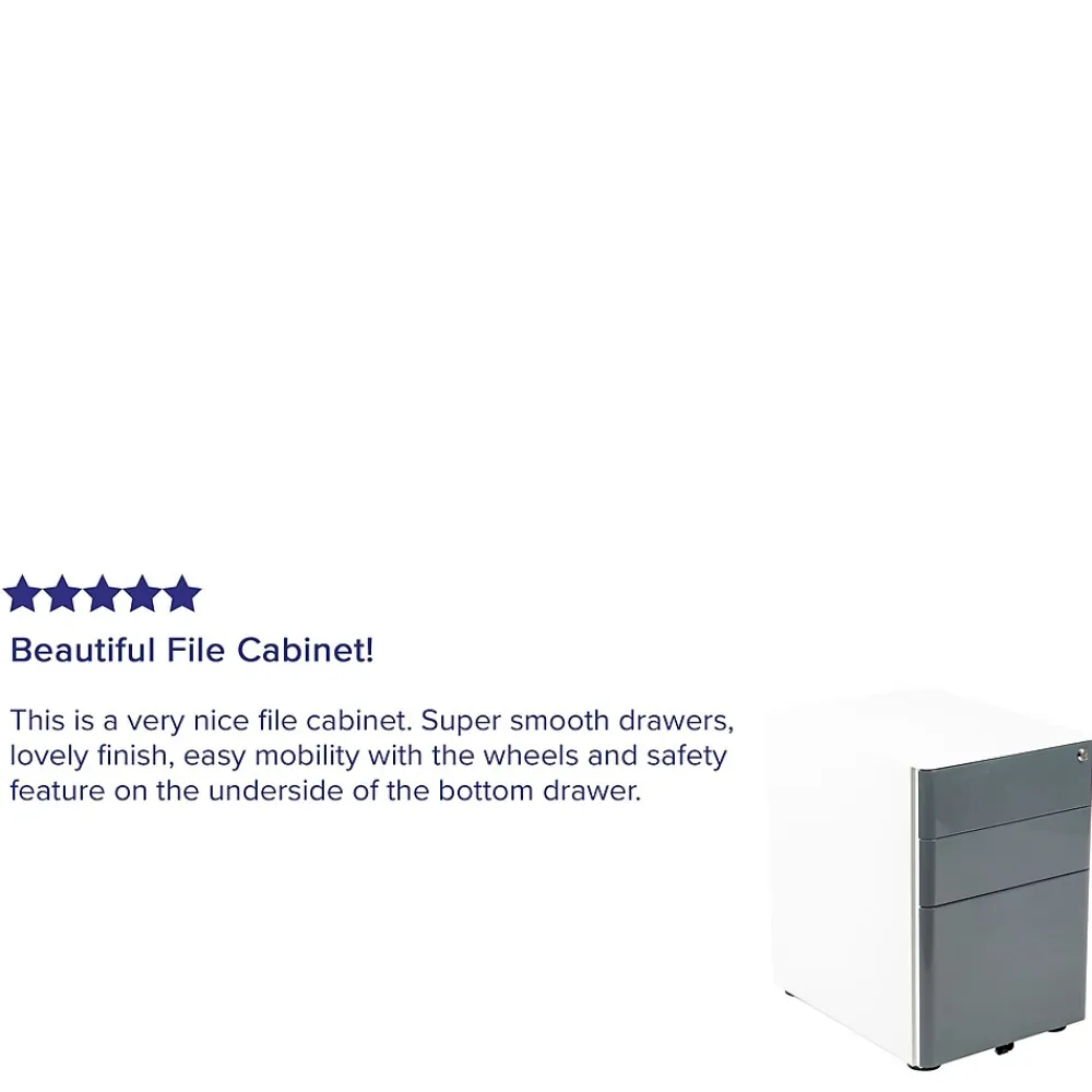 File Cabinets*Flash Furniture 3-Drawer Cabinet, Legal & Letter Files, White/Charcoal, 21" (HZCHPL02GRYWH)