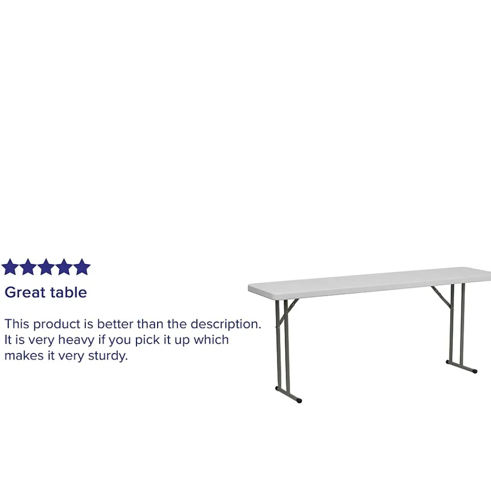 Folding Tables*Flash Furniture Elon Folding Table, 72" x 18", Granite White (DADYCZ180GW)