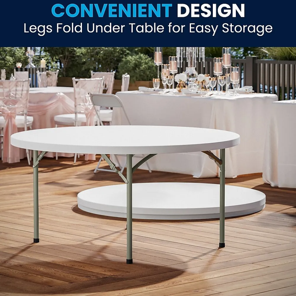 Folding Tables*Flash Furniture Elon Folding Table, 59.75" x 59.75", Granite White (DADYCZ152RGW)