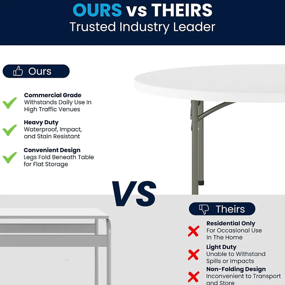 Folding Tables*Flash Furniture Elon Folding Table, 59.75" x 59.75", Granite White (DADYCZ152RGW)