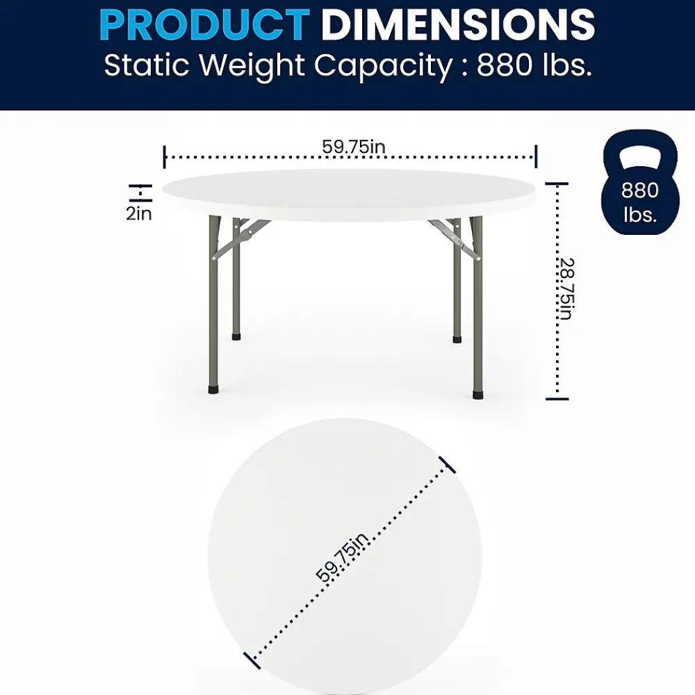 Folding Tables*Flash Furniture Elon Folding Table, 59.75" x 59.75", Granite White (DADYCZ152RGW)