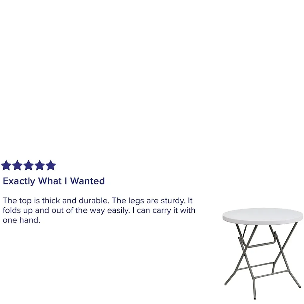 Folding Tables*Flash Furniture Elon Folding Table, 31.5" x 31.5", Granite White (DADYCZ80RGW)