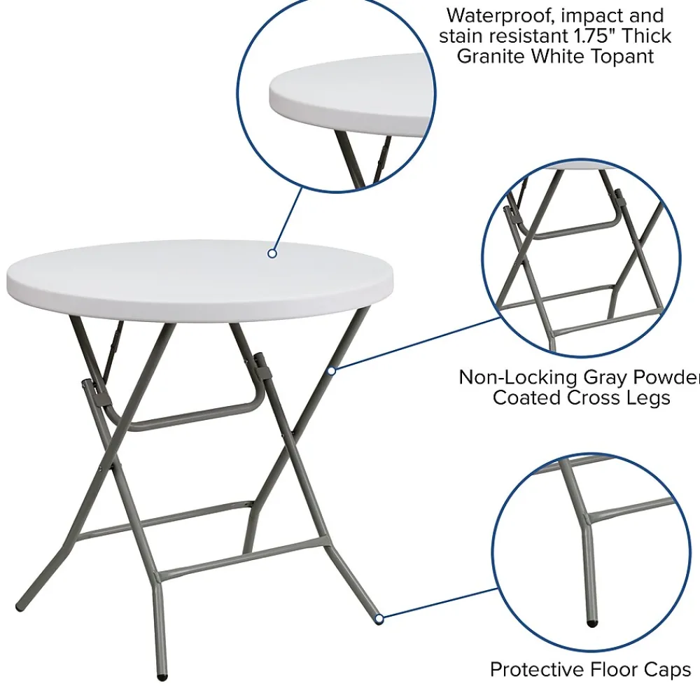 Folding Tables*Flash Furniture Elon Folding Table, 31.5" x 31.5", Granite White (DADYCZ80RGW)