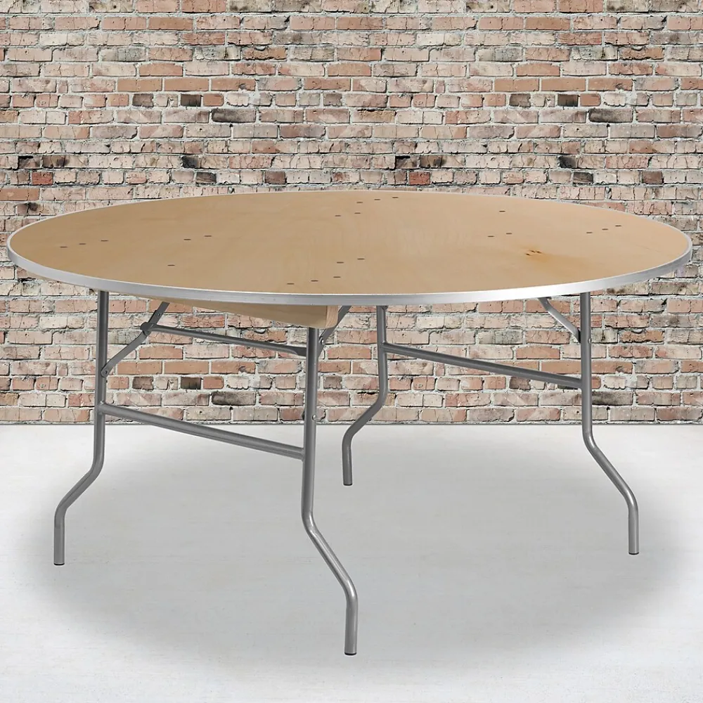 Folding Tables*Flash Furniture Fielder Folding Table, 60" x 60", Birchwood (XA60BIRCHM)