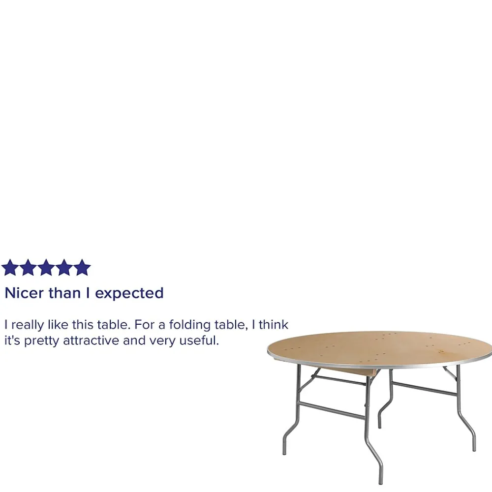 Folding Tables*Flash Furniture Fielder Folding Table, 60" x 60", Birchwood (XA60BIRCHM)