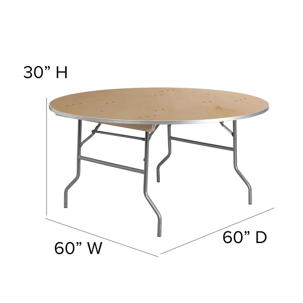 Folding Tables*Flash Furniture Fielder Folding Table, 60" x 60", Birchwood (XA60BIRCHM)