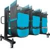 Flash Furniture Hawkins Folding Table and Chairs Mobile Cart, 330 lb. Capacity, Black (QINFRCW45425)