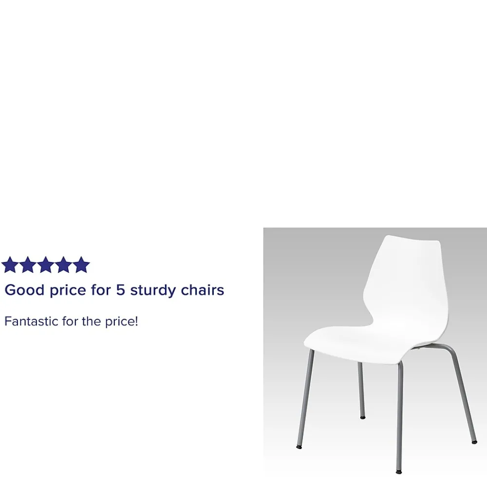 Folding & Stacking*Flash Furniture HERCULES Series Plastic Stack Chair with Lumbar Support, White (RUT288WH)
