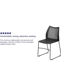 Folding & Stacking*Flash Furniture HERCULES Series Plastic Stack Chair with Air-Vent Back and Sled Base, Black (RUT498ABK)